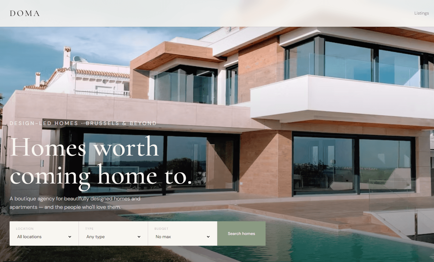 Doma — example website built by the agency