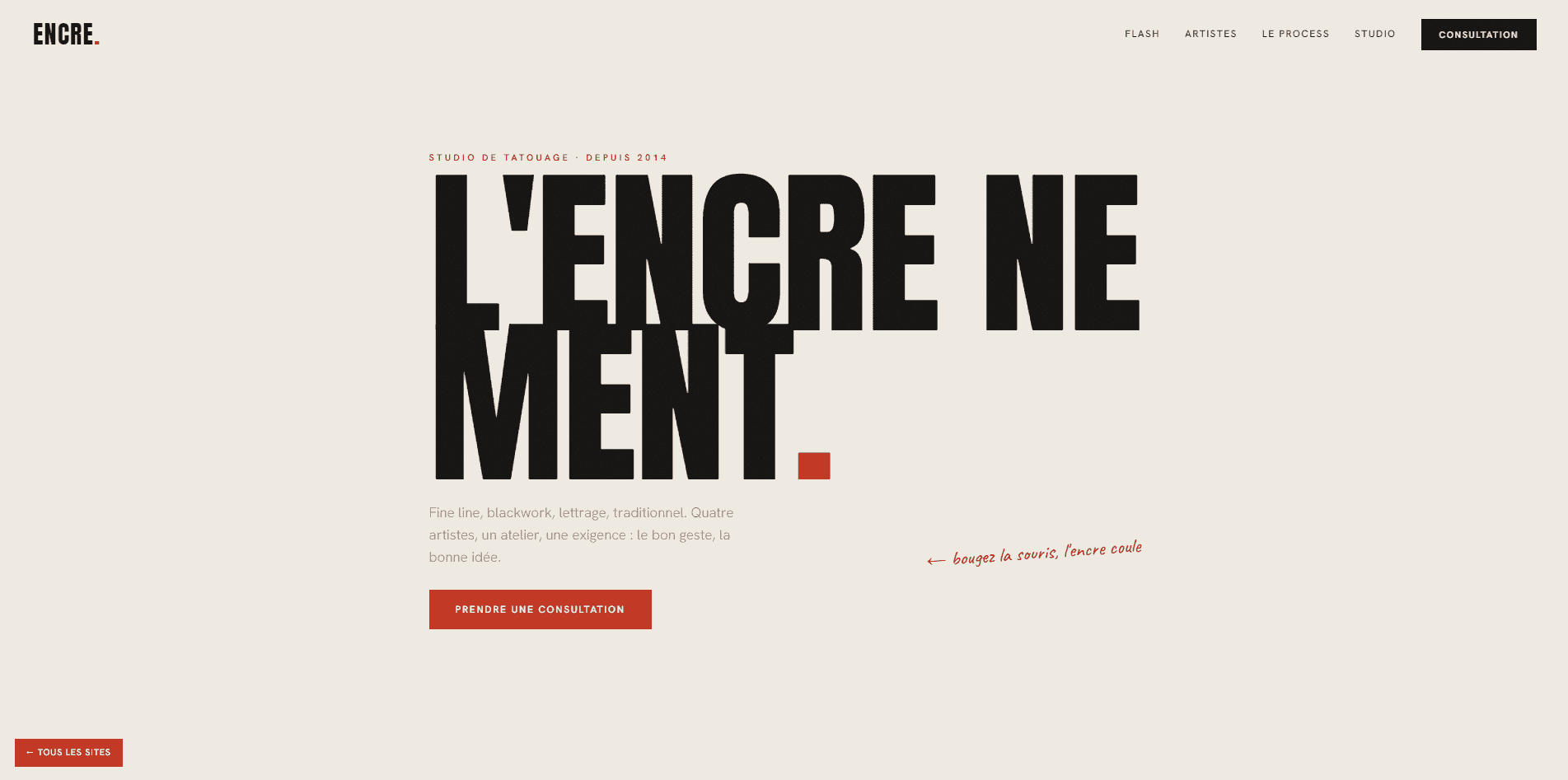 Encre — example website built by the agency