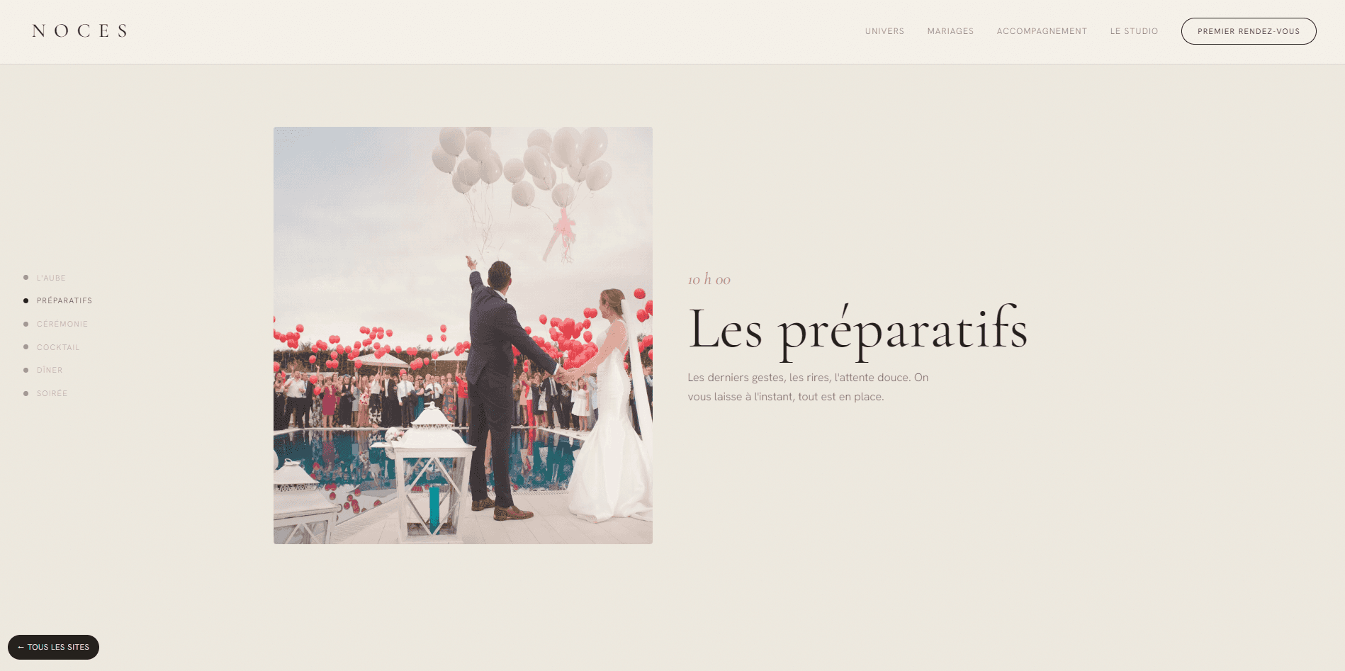 Noces — example website built by the agency