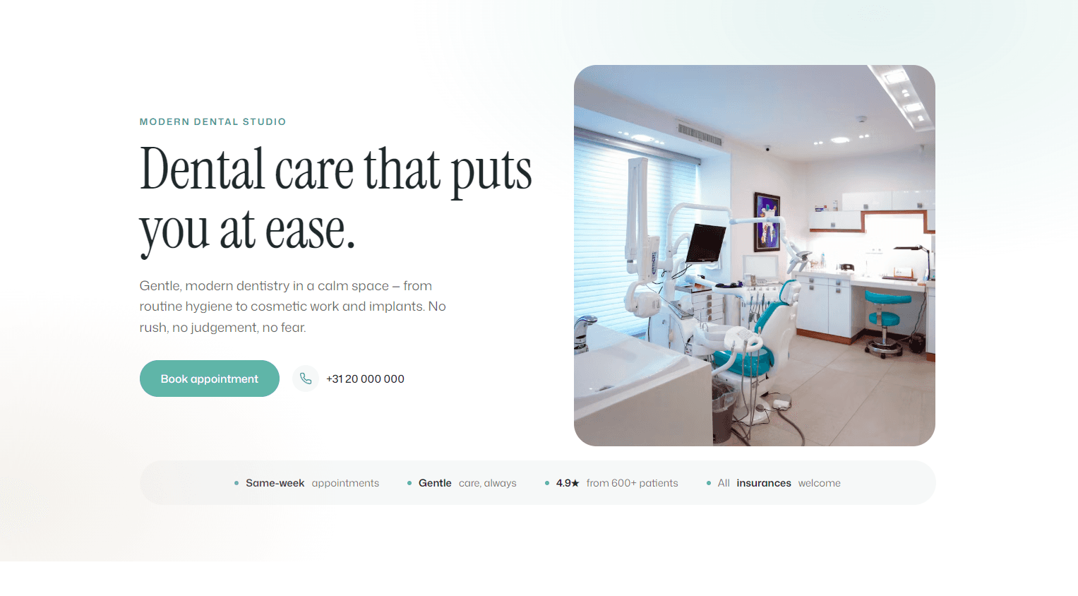 Sereine — example website built by the agency