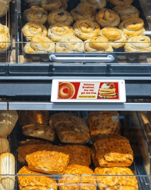 Edgeline electronic shelf labels on shelves — example 3